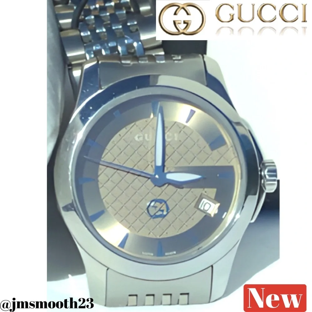 🆕 Gucci G-Timeless Stainless Steel Bracelet Watch (8.10)